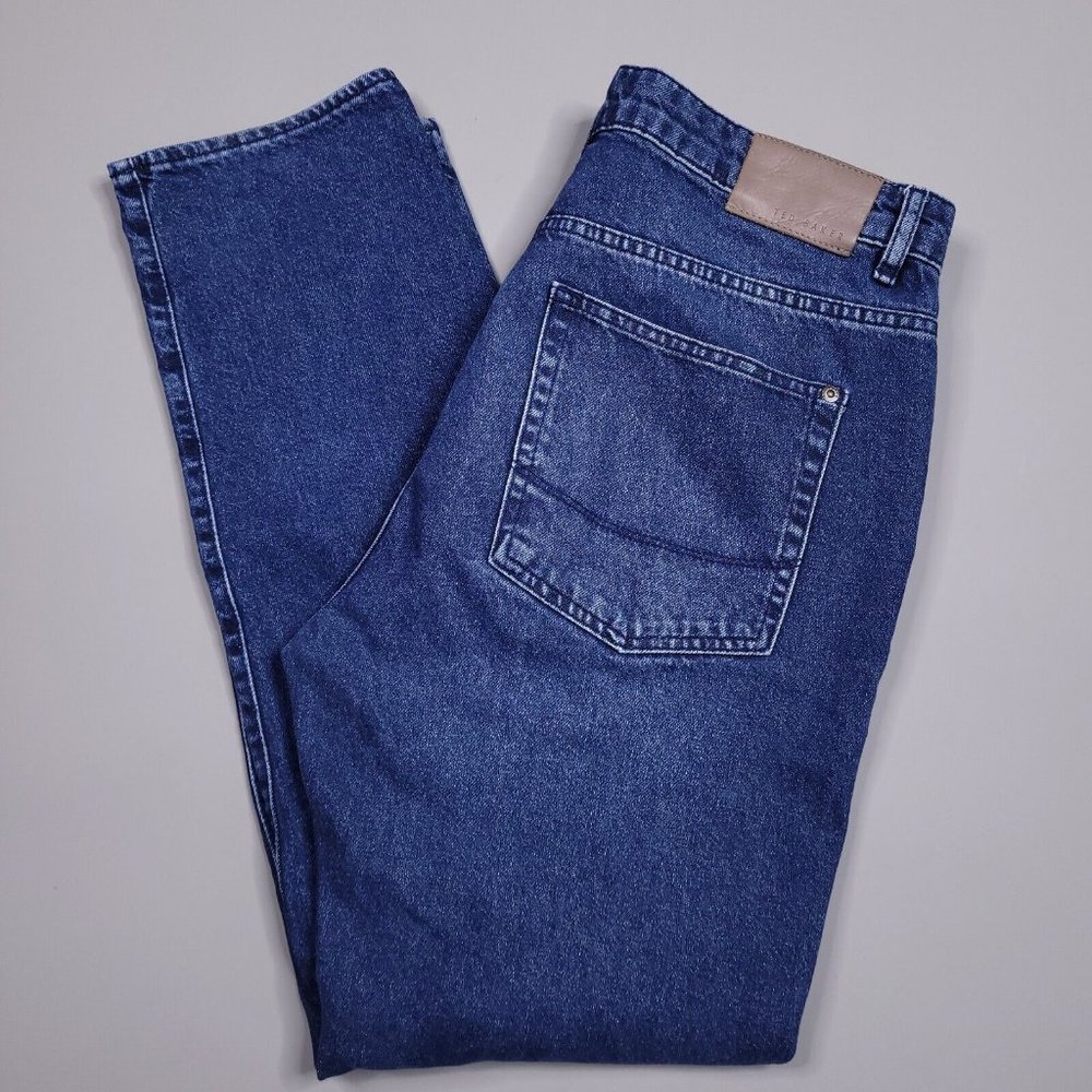 Ted Baker MMP STRTFO Slim Fit Medium Wash Preppy Designer Jean 100% Cotton 34x30
